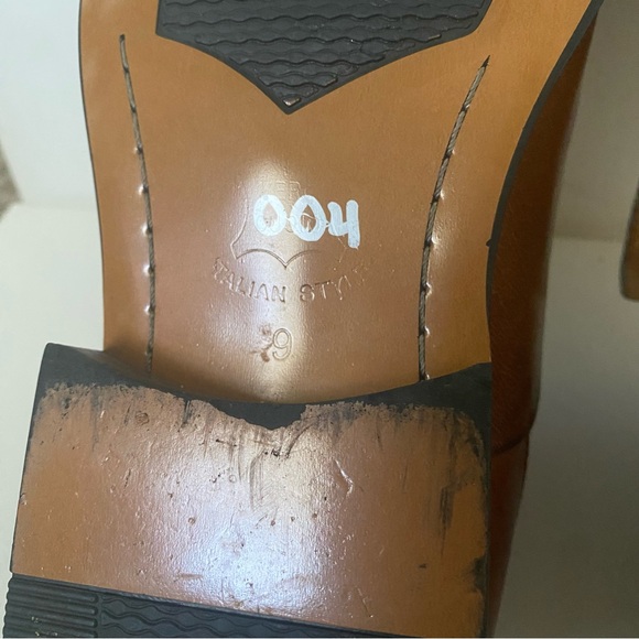 Zota USA VERO CUOIO Men’s Leather Slip-on Square Toe Brown Tan Loafer Size 9 - Picture 8 of 8